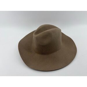 Gigi Pip Ivy Wide Brim 100% Australian Wool, Fedora Size 59 (ML) Tan NWT